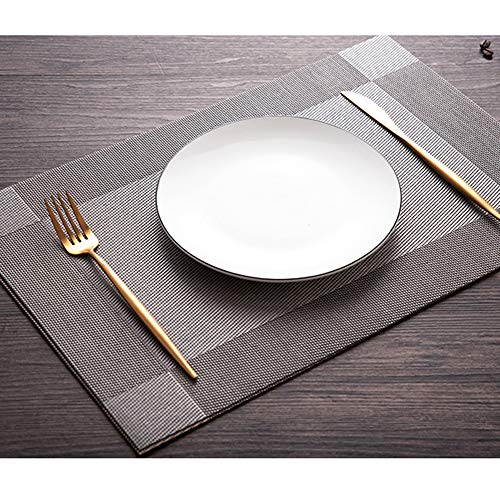pigchcy Grey Elegant Placemats Set of 6 with Coaster Vinyl Washable Placemats for Dining Table (45 x 30cm) - Cosy Home Interiors pigchcy Grey Elegant Placemats Set of 6 with Coaster Vinyl Washable Placemats for Dining Table (45 x 30cm) - Image 6