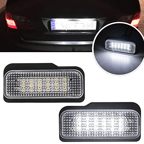 Mingrui test 2pcs LED License Plate Lights Number Lamp for Benz W211 4D, W211 5D, W203 5D, W219 4D, R1712D Powered by 18-SMD Xenon White LED Error Free with CE E-Mark Certificate High Brightness