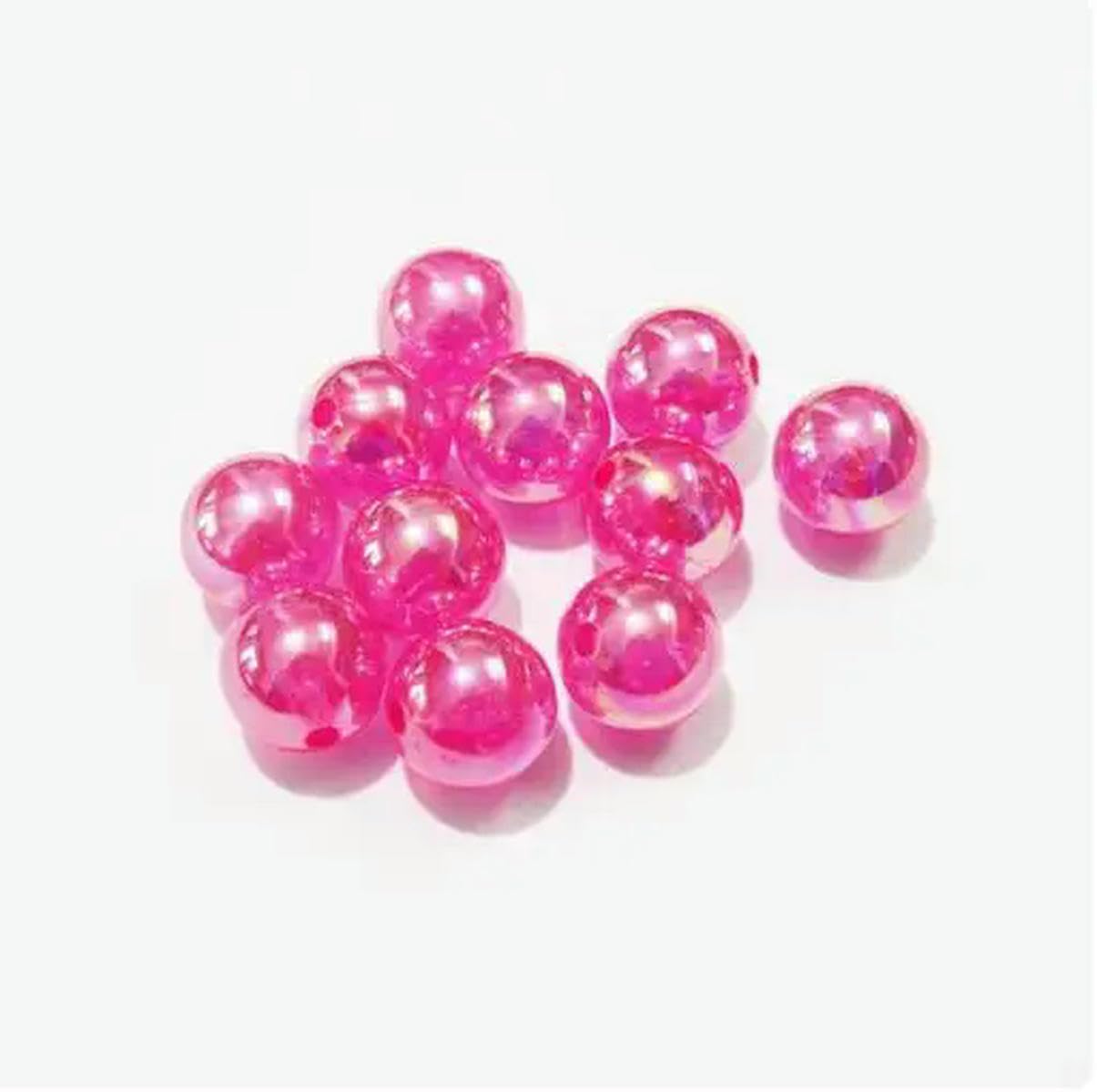 Cuentas AB chapadas en acrílico transparente de 6mm/8mm/10mm/12mm para joyería DIY/diseño hecho a mano-hotpink-10mm 900 Uds. Por bolsa