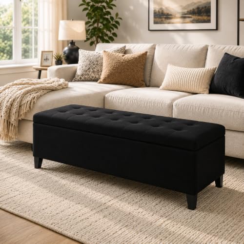 Image of Ottoman with Storage 51 Inch End of Bed Storage Ottoman Bench
