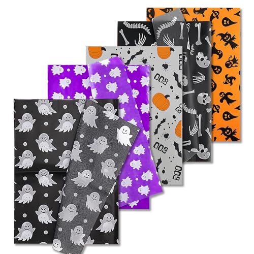 50 Sheets Halloween Tissue Paper for Wrapping Gifts 50x35cm Halloween Packing Tissues Paper Ghost Pumpkin Bat Skull Wrapping Paper for Crafts DIY Art Floral Birthday Halloweens Party Gift Decorations