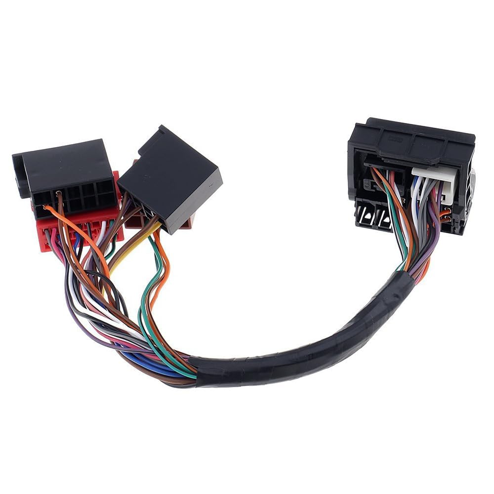 Car Stereo Radio ISO Standard Wiring Harness Connector Adapter Plug Cable for Audi Navigation with Quadlock Connection