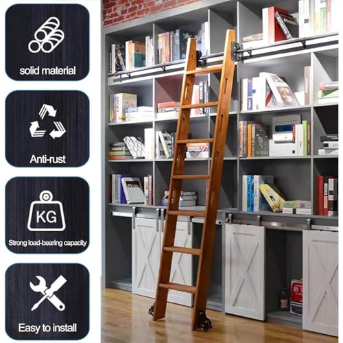 Kit échelle roulante pour aménagement de salon et bibliothèque - 4