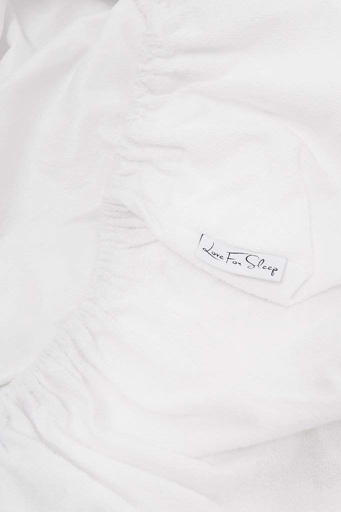 Love For Sleep Jacob lettino bianco con il cassetto 120x60 cm con materasso e cover,Barriera di sicurezza in legno,Guaina protettiva