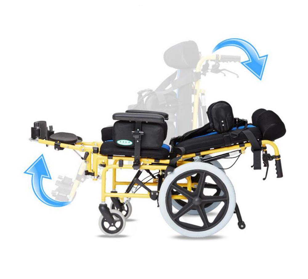 Wózek inwalidzki, dziecięce wózki inwalidzkie 20 kg transport medyczny ergonomiczny zaawansowany wygodny podłokietnik regulowane plecy nogi 90 kg obciążenie 40 * 36 cm siedzisko dla dzieci, B