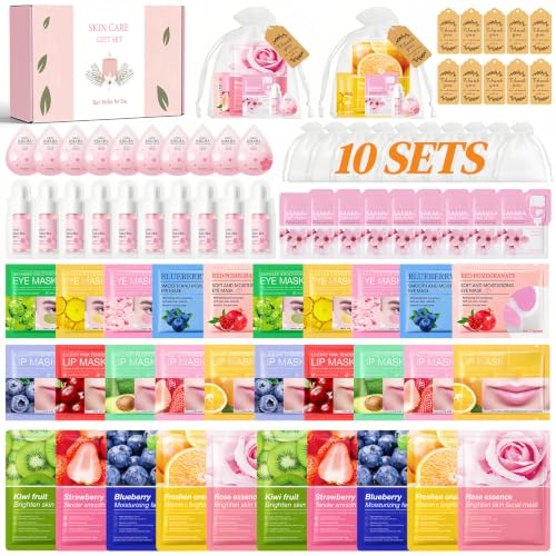 set regalo mujer 80 Piezas skincare set, pack regalo mujer belleza spa party kit with mascarillas facial,patch occhi,maschere labbra,Ideale regali rituals cumpleaños Natale Boda calendari dell'Avvento