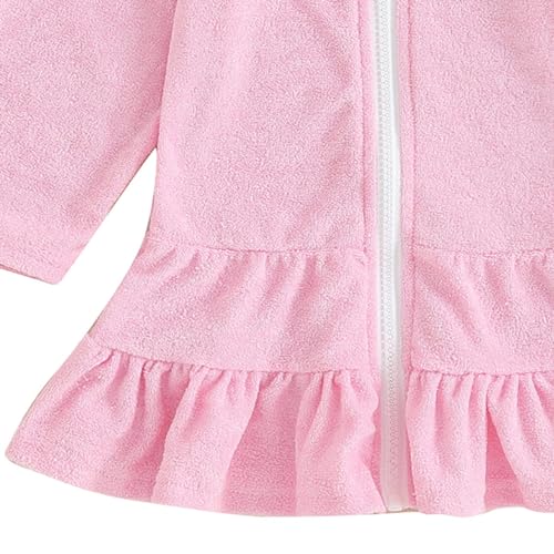 Girls Cover Ups for Swimwear Kid Swimsuit Coverup Terry Zip Up Pool Beach Bathing Suit Wrap with Pocket4