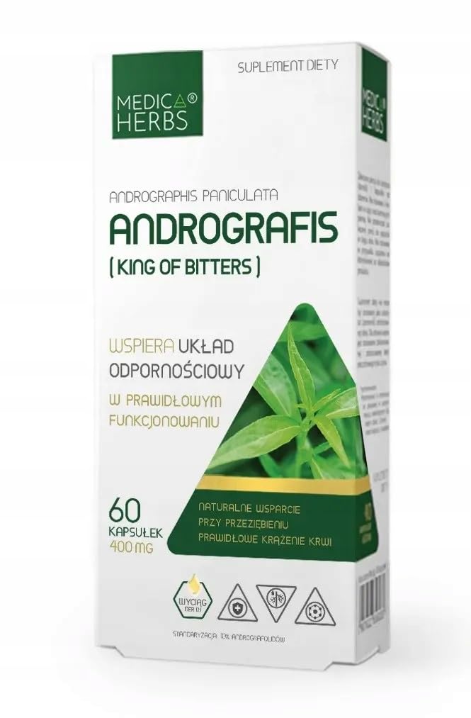 Medica Herbs Andrographis (King of Bitters) – 400 mg Extrakt pro Kapsel, 60 Kapseln