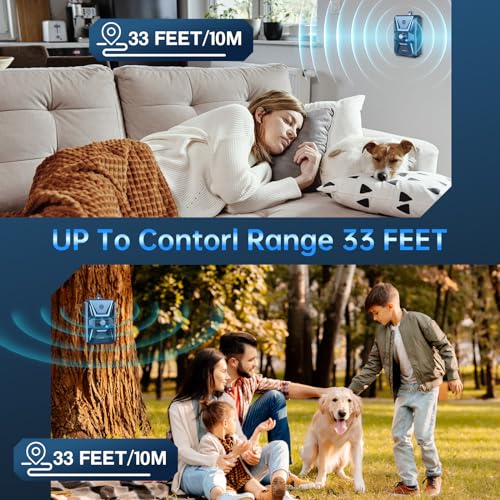 Bubbacare Antibell, Antibell Ultraschall Gerät, 3 Stufen Automatisch Antibell für Hunde mit 33ft, Wiederaufladbares & Wasserdichtes Anti Bell Gerät Hunde, für Große KleineHunde Innen Außenbereich