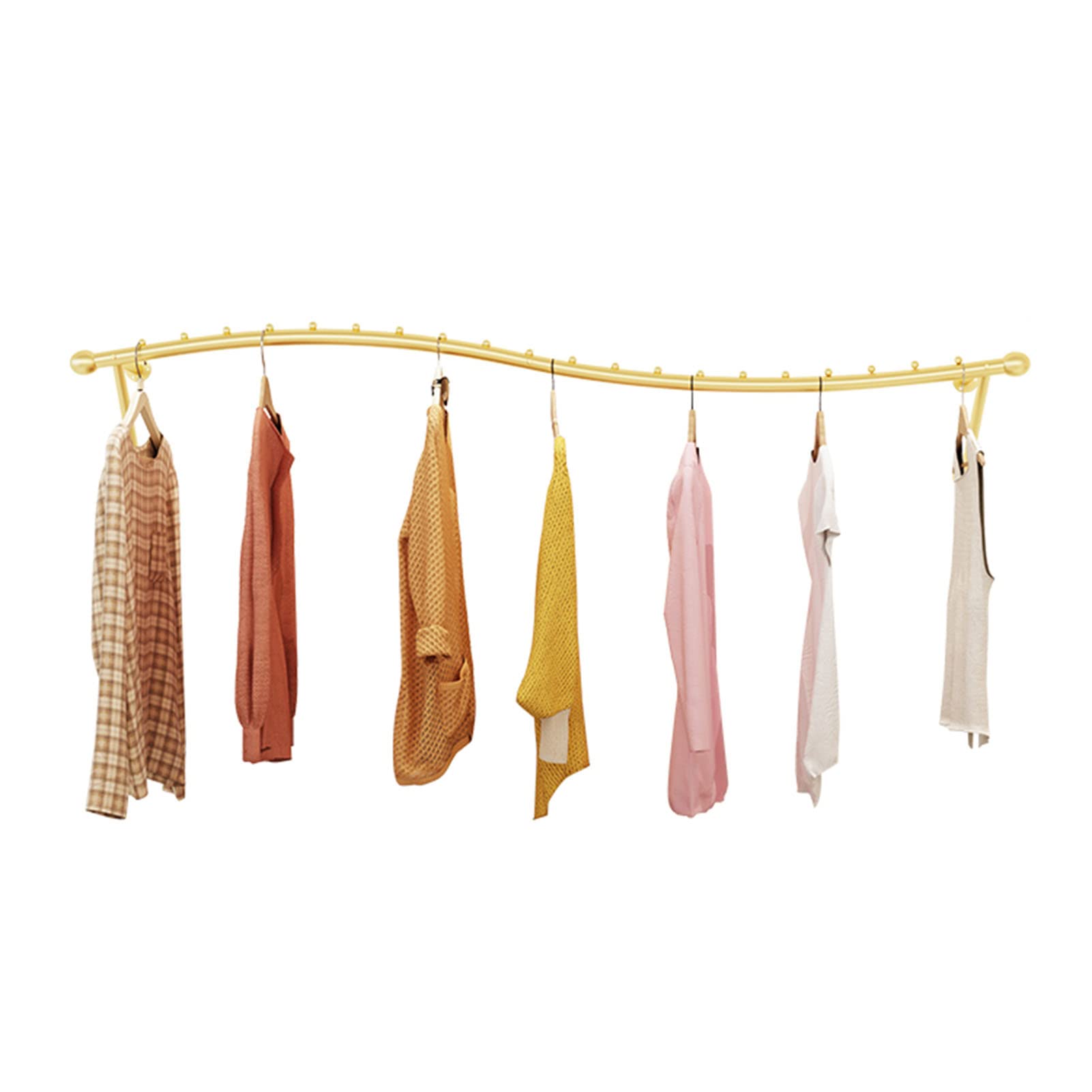 CENAP Modern Wall Mounted Metal Display Racks for Clothing Stores,Creative Retail Garment Rack Display Racks,Iron Garment Racks,Clothes Rack Drying Rack
