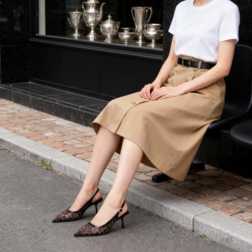 Image of Kitten Heels for Women Closed Pointed Toe Heels Patent Leather Low Heel Slingback Dress Shoes Feature Adjustable Buckle for Date Party Work Office Comfortable Sexy Pumps Shoes