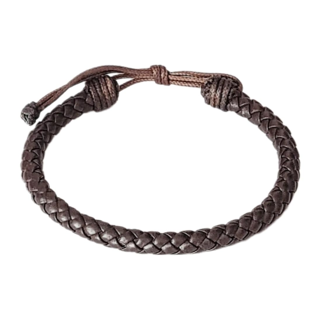 Handmade Pulsera Cuero Trenzado