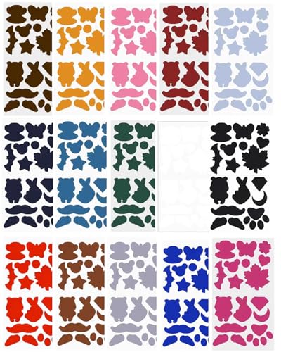 FUGLUS 15 Hojas Parches de Reparación de Nylon Autoadhesivo, Parches Chaqueta Reparación para Chaqueta de Plumón Tienda de Campaña Ropa DIY (240 Piezas)