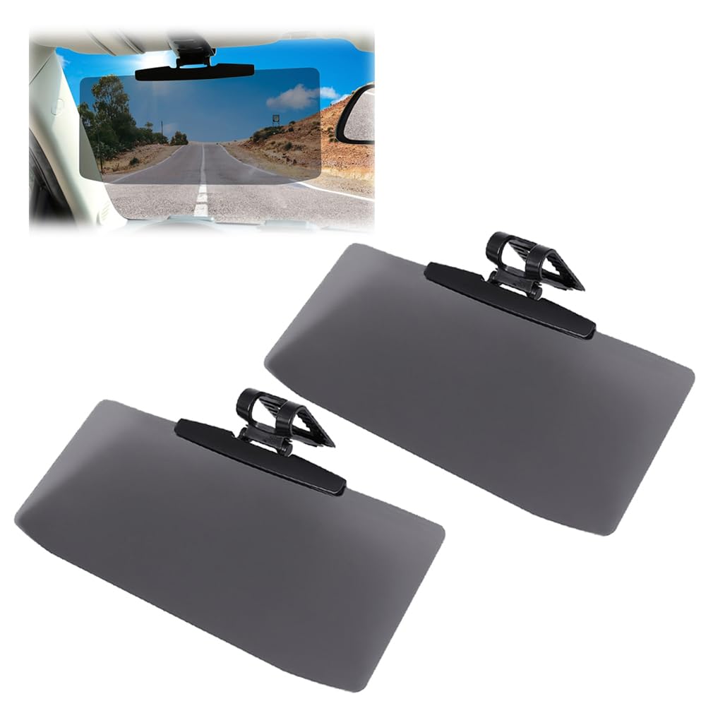 Car Sun Visor with Polarized Glare Protection, Anti-Glare Adjustable Car Visor Extender, Universal Visor Extender Attachment, Clearer Vision for Front Seat Driver Or Passenger (2PCS)