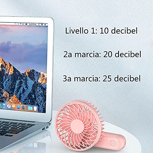 Ventilateur portable mini avec batterie USB 500mAh et 3 vitesses pour table