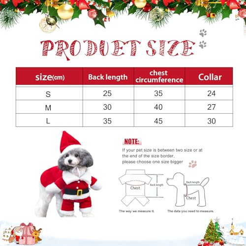 Hundekostüme Weihnachten, Haustier Weihnachtskostüm, Katze Hund Weihnachtskostüm mit Mütze Weihnachtsmann, für Welpen Kätzchen kleine Hunde Haustiere, Katze Hund Cosplay (M)