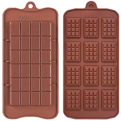 Moldes de silicona 3D para chocolate (2 unidades), moldes de grado alimenticio, antiadherentes, con 2 estilos diferentes, reutilizable para cubitos de hielo, bandeja, dulces, hornear, cocina Cover