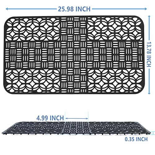 Monvie Kitchen Sink Mats Silicone Sink Mat Protectors For Bottom Of Kitchen Sink 26 "X 13.78" Non-Slip Sink Protectors With Cutout Drain Holes For Farmhouse Stainless Steel Porcelain Sink-Black… #TOP2