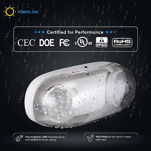KASTLITE LED Wet Rated Emergency Lights - Commercial Emergency Lights for Power Outages - Adjustable 2-Head Flood Lamps - Fire Resistant - Backup Battery (90 min) - Wall Mount, Contractor Standard - Image 6