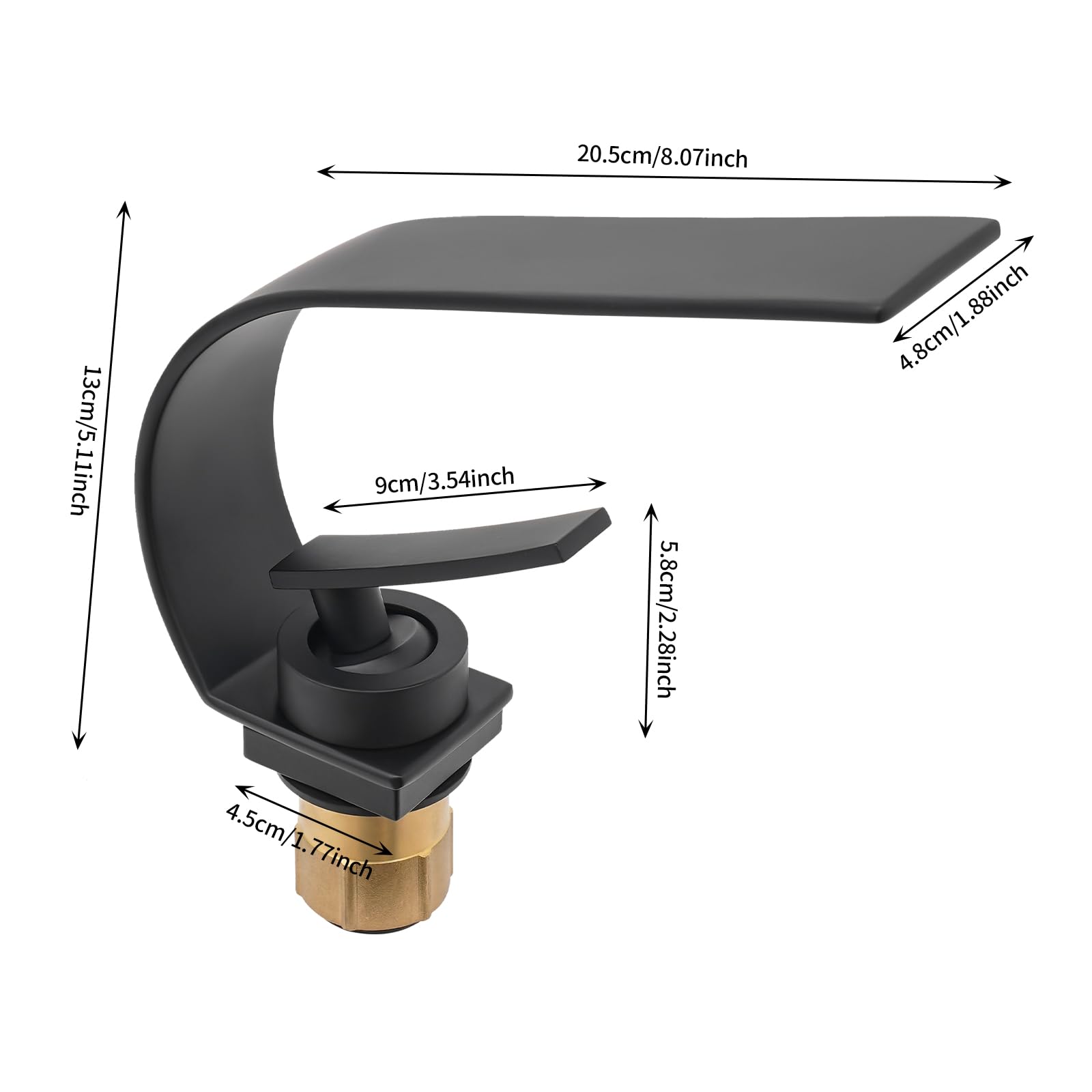 Grifo de lavabo con grifo monomando y cartucho de cerámica, grifo de lavabo con conexiones de 1/2 y 3/8 pulgadas, mangueras flexibles (orificio de 3,1 – 4,2 cm de diámetro), para casa y apartamento