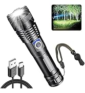 HOSONIC LED Taschenlampe Extrem Hell 2000 Lumen USB Aufladbar Taschenlampen Batteriebetrieben, Ta...