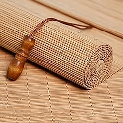 Persianas Para Lavadero JIAJUTUI001 Estor Enrollable de Bambú Natural Persianas Enrollables con Filtro de Luz para Patio, Cocina, Puertas, Porche, Cortina Decorativa 70% Sombreado Persianas Romanas (50 * 80cm/20 * 32in)