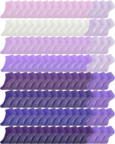 Image of Chuarry 60 Pairs Cotton Yoga Socks Non Slip Skid Sticky Socks for Women Elderly Hospital Pilates Ballet Barre