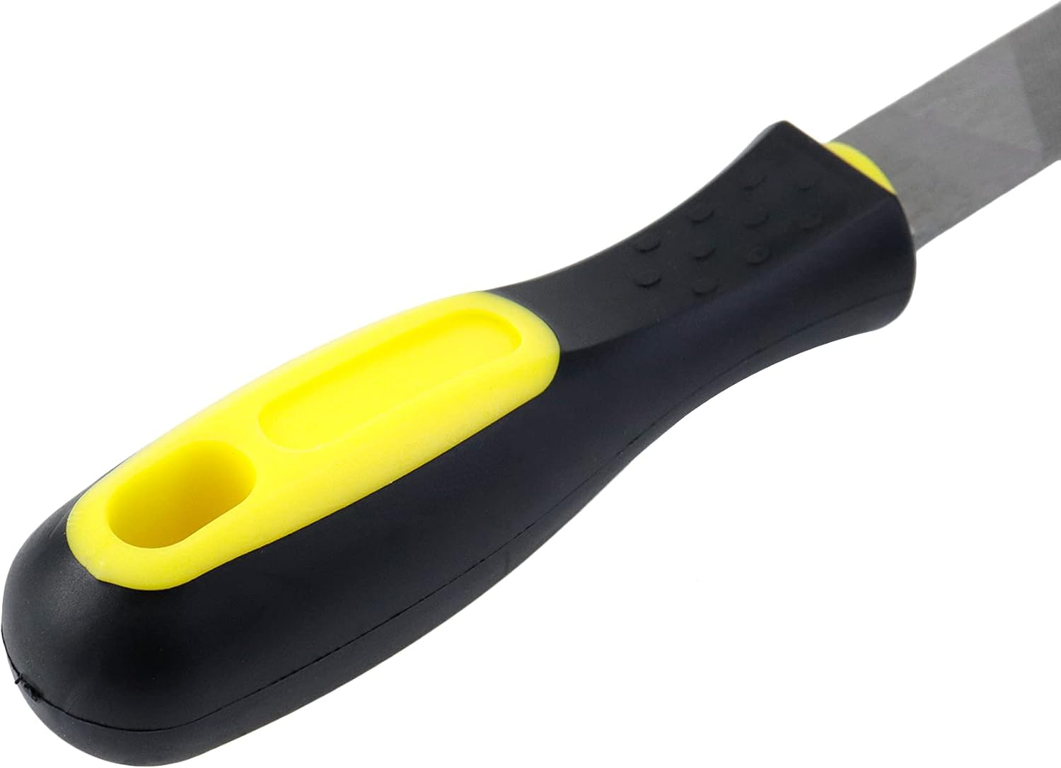 6inch Length Flat File, High Carbon Steel Hand File with Ergonomic Handle for Removing, Refining, Shaping and Scraping Projects
