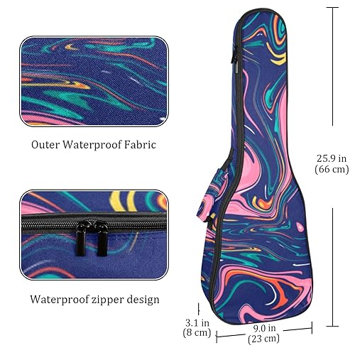 JRHEJTHH Durable Ukulele Bag Water Resistent Ukulele Case with Adjustable Shoulders for 21 23 24 inch Thick Padding Colorful Pattern - Les Beatles, Paul McCartney, John Lennon, RIngo Starr, George Harrison JRHEJTHH Durable Ukulele Bag Water Resistent Ukulele Case with Adjustable Shoulders for 21 23 24 inch Thick Padding Colorful Pattern – Image 5