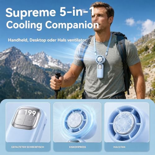 Ventilador de mano con refrigeración contra el calor extremo y sudor de 199 marchas 4