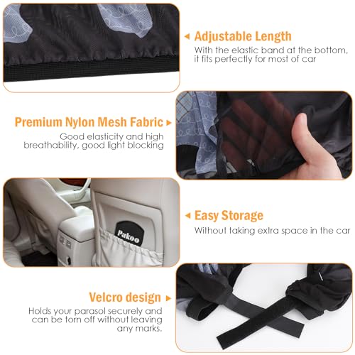 Pakoo SUNSHADE-TAO Car Window Shade For Baby, Uv Protection Breathable Mesh Baby Window Covers, Universal Fit Stretchable Sun Shades thumb #5