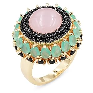 Lavencious Rose Quartz Vintage Luxury Design With AAA Cubic Zirconia Statement Rings for Women Jewelry