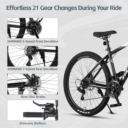 Image of AVASTA Earth 26 27.5 inch Mountain Bike with 21-Speed, Aluminum Frame, Dual Disc Brake, Comfortable Saddle, Multiple Colors