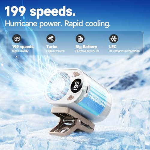 Ventilador de clip para coche sin aspas Foluu con pantalla LED y 199 velocidades 3