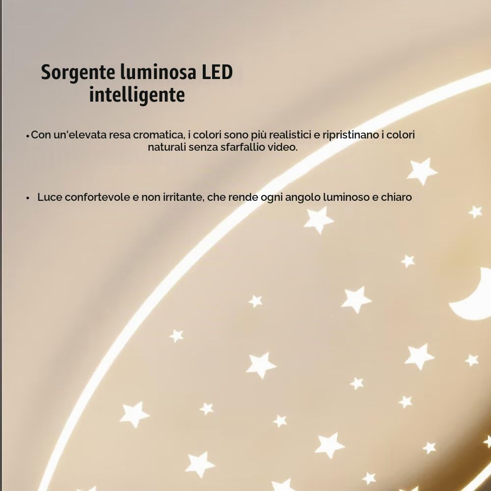 Plafoniera 3D Astronauta Luna Plafoniera LED Lampadario Astronauta Lampada da soffitto Cartoon Luna Apparecchio di illuminazione per camera da letto, cameretta dei bambini