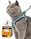 Tierhood - Katzengeschirr Set mit Leine für kontrollierte Freiheit - Softgeschirr - Komfortabel, Einstellbar & Robust - Geschirr für aktive Katzen (Blau, Größe S)