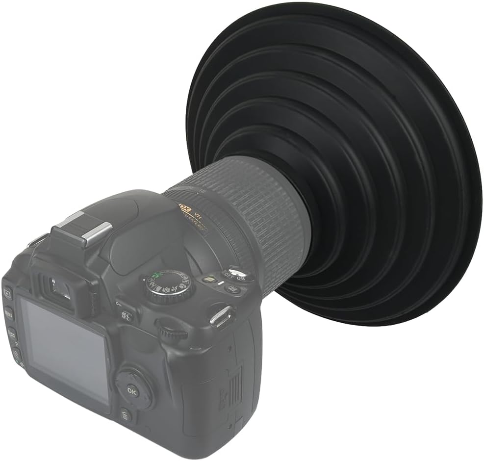 DS. DISTINCTIVE STYLE Rubber Lens Hood Anti Reflection Reversible Collapsible Lens Hood Compatible with Nikon/Canon/Sigma/Tamron/Fujifilm/Sony 70-85mm Camera Ultra Wide Lens - Image 7