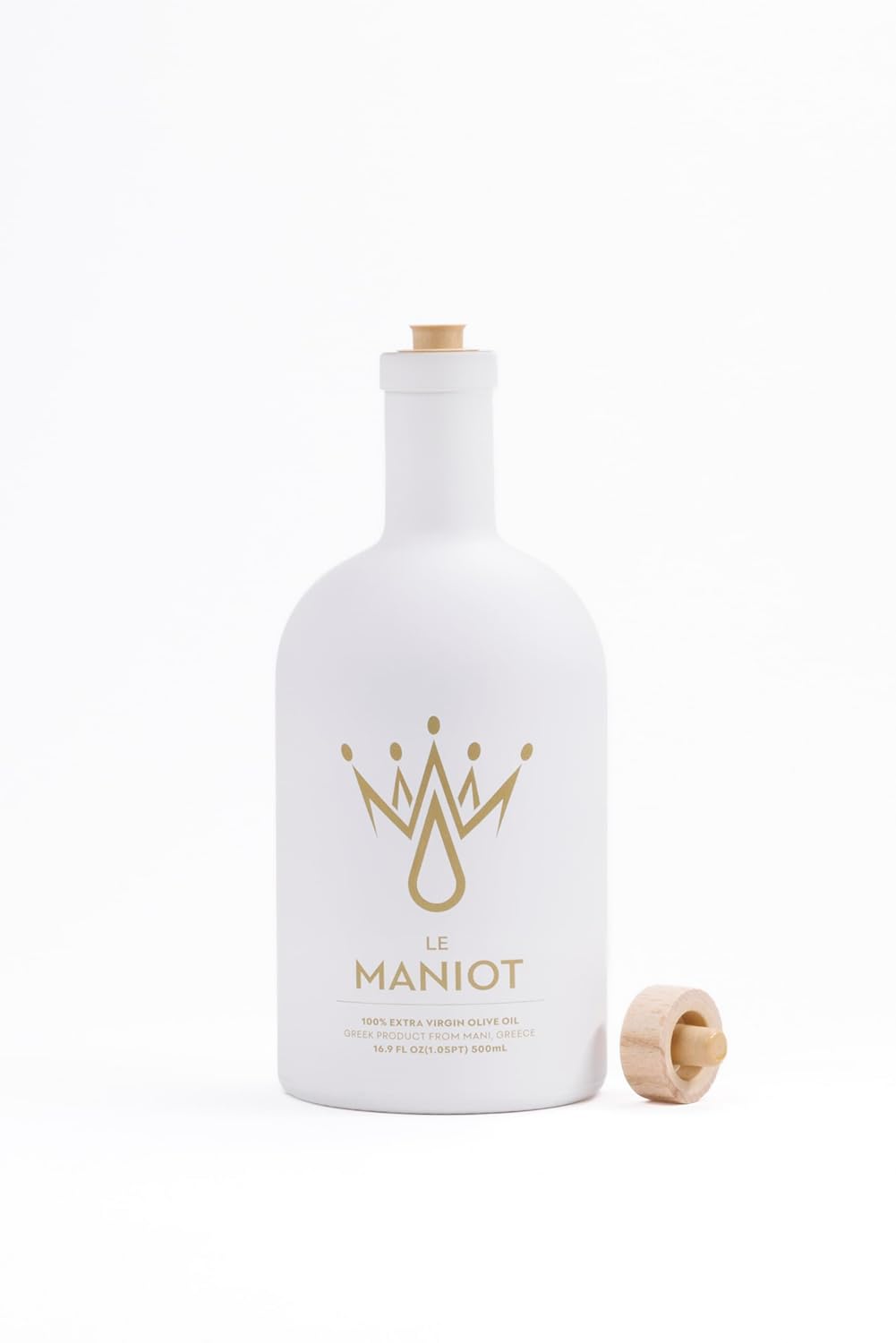 Le Maniot Extra Virgin Olive Oil, 500mL, Glass Bottle, Family-Owned, Complex Robust Flavor, Cold Extracted, Koroneiki Olives