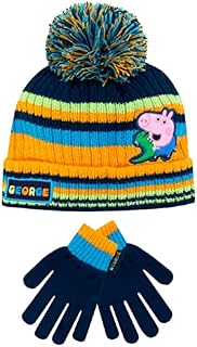 Peppa Pig Kids Winter Hat and Gloves Set George Pig Multicoloured One Size