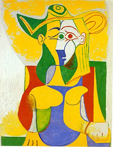 DTAUPREB Peinture à l'huile bricolage pour adultes enfants peinture par numéro femme assise dans un fauteuil Pablo Picasso peinture par numéro dessin sur toile Art déco cadeaux