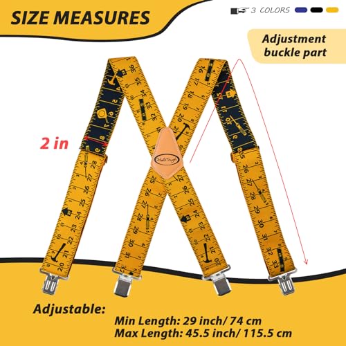 Image of MELOTOUGH Men's Suspenders w /Clip Heavy Duty suspenders for men Big and Tall Work suspenders for Jeans