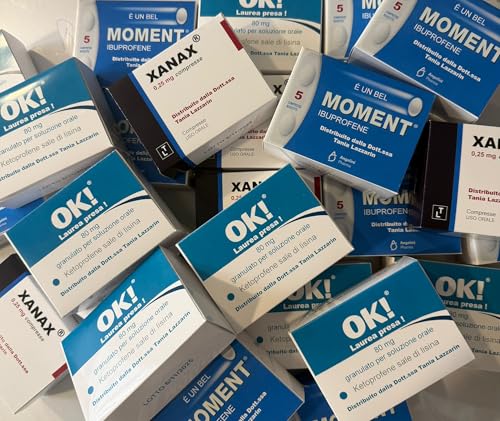 Scatole Portaconfetti Laurea Farmacia/Medicina/CTF personalizzate-Tema Farmaci-Confezioni ironiche tipo medicinali-Idea Bomboniera