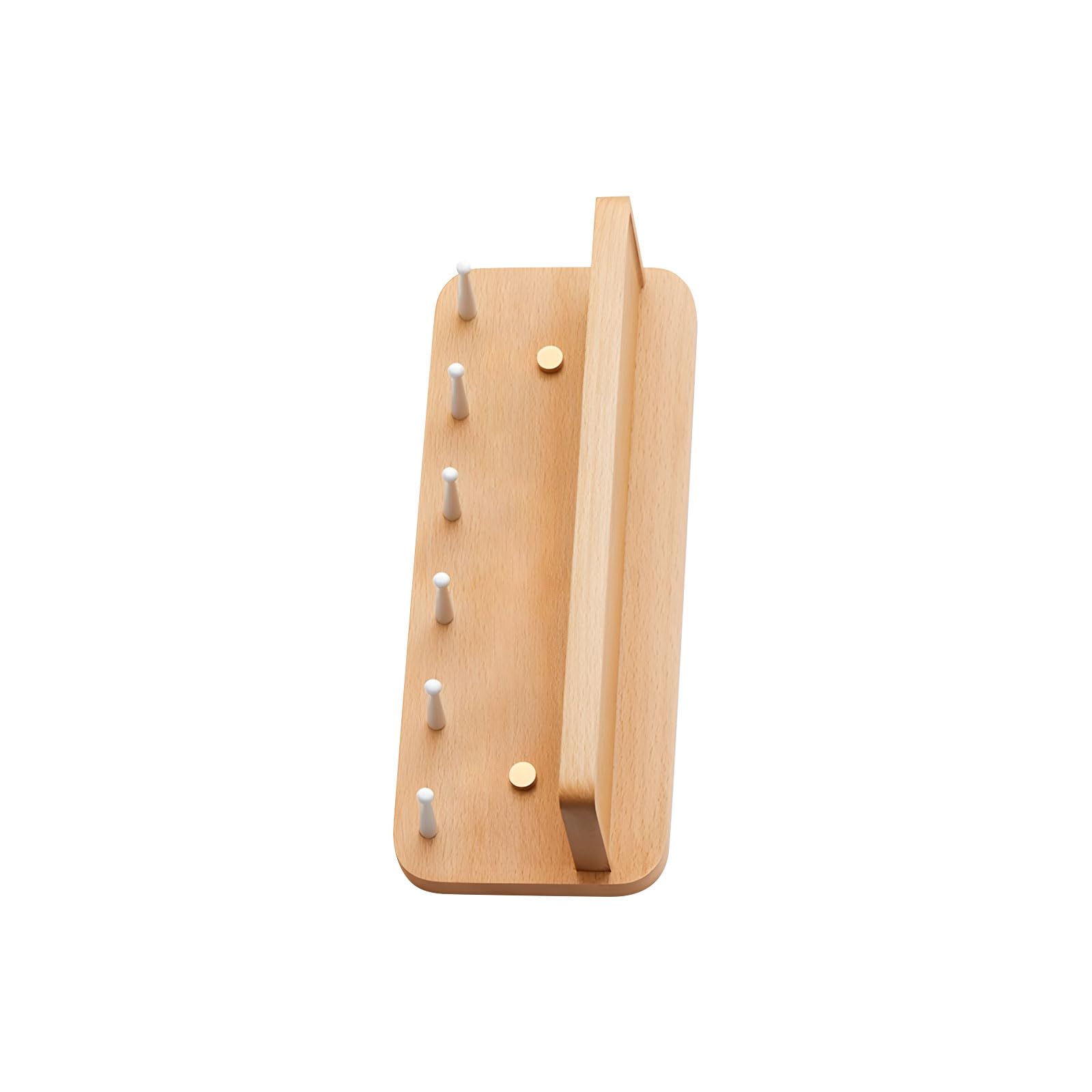 Kaeltsyn Beech Sophisticated Wall Mounted Rack With 6 Sturdy Brass Hooks And Hardwood Shelf Mail Planner Wall