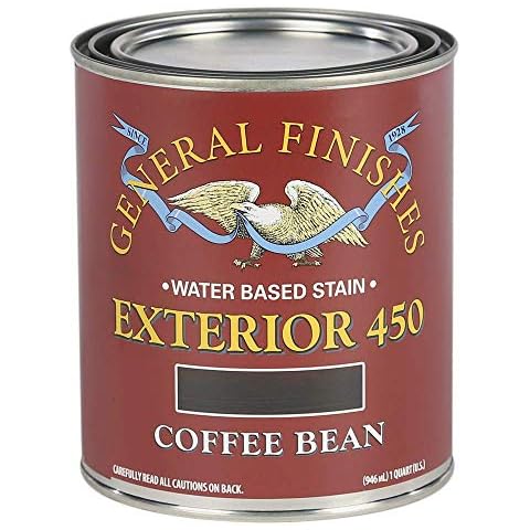 General Finishes Exterior 450 Water Based Wood Stain, 1 Quart, Coffee Bean Cover