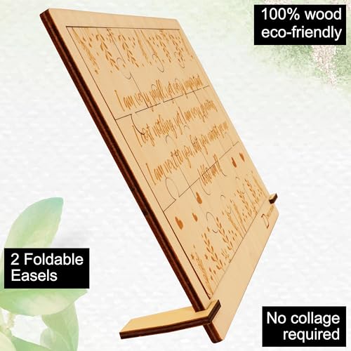 Image of Wooden Pregnancy Announcement Puzzle | Original Puzzle Gift Idea for Future Dad, Grandmother, Grandfather, Godmother, Godfather | Funny Birth Announcement (With Frame), 8.3 inch x 5.9 inch