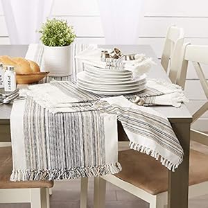   DII-Everyday-Collection-Fringed-Stripe-Tabletop-Table-Runner-14x72-Black