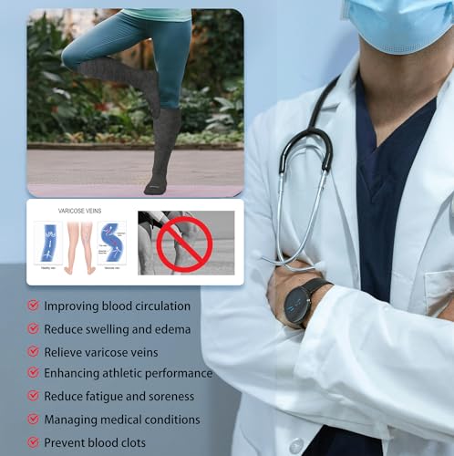 Bamboo Viscose Plus Size Compression Socks Wide Calf 15-20mmHg Knee High Sock for Nurses, Pregnant Women, Travel4