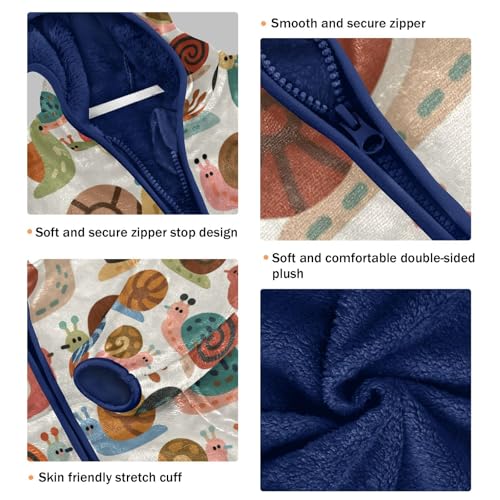 Colorful Snail Pattern Print Design Toddler Fleece Jacket Girl Boys Hooded Fleece Jacket Coat Warm3