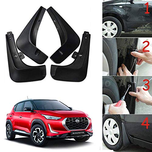 Image of Oshotto (O.E.M Fitting Cup Type) Mud Flap /Splash Guard Compatible with Nissan Magnite (Set of 4)