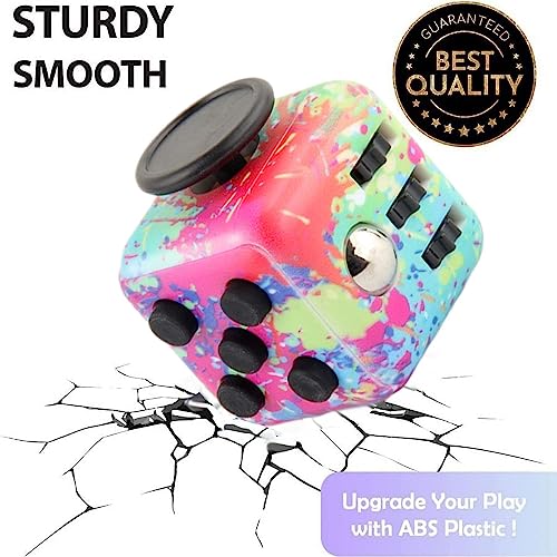 Steemjoey 2Pcs Anti-Stress Würfel Spielzeug, Fidget Toy Cube, Fidget Pad Controller zum Stressaubbau bei Nervösität für ADD, ADHS, Autismus, Teenager, Kinder, Erwachsene (Farbe)